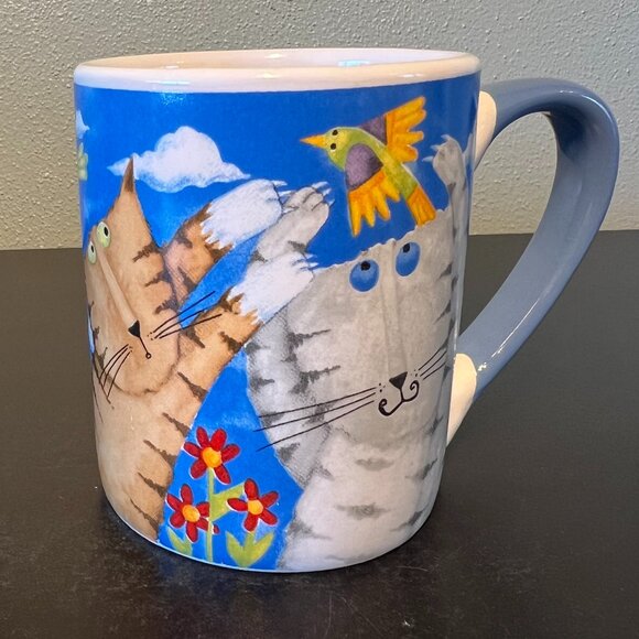 GIBSON Whimsical Artwork by Debi Hron of Cats, Birds & Flowers Ceramic Mug - Picture 6 of 13